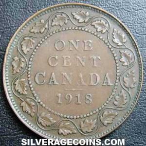 1918 George V Canadian Bronze Cent (Reverse)