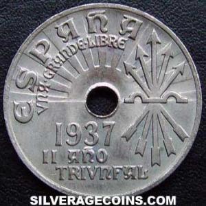 1937 Civil War Spanish 25 Cents (Nationalist) (Obverse)