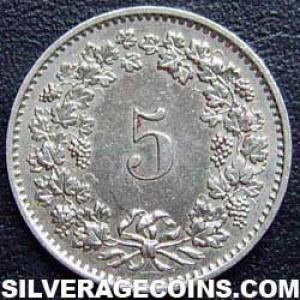 1975 Swiss 5 Rappen (Reverse)