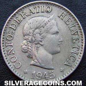 1945 B Swiss 10 Rappen (Obverse)