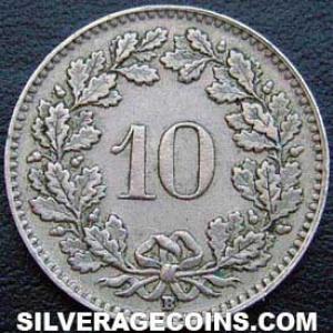1951 B Swiss 10 Rappen (Reverse)