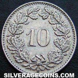 1955 B Swiss 10 Rappen (Reverse)