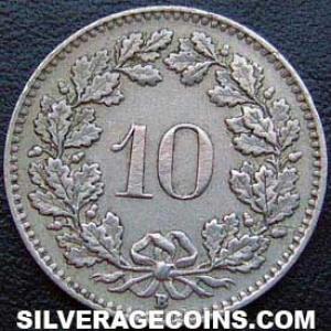 1959 B Swiss 10 Rappen (Reverse)
