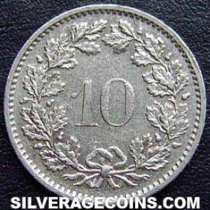 1974 Swiss 10 Rappen (Reverse)