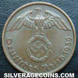 1939 A German Third Reich Bronze 2 Reichspfennig (Obverse)