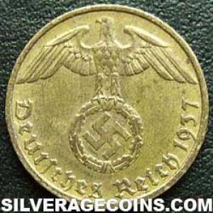 1937 G German Third Reich 5 Reichspfennig (Obverse)