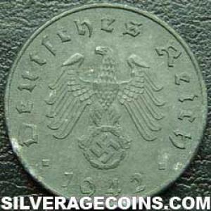 1942 A German Third Reich Zinc 5 Reichspfennig (Obverse)