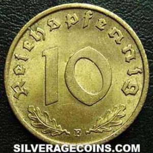 1938 F German Third Reich 10 Reichspfennig (Reverse)