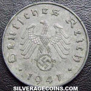 1941 A German Third Reich Zinc 10 Reichspfennig (Obverse)