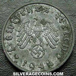 1944 F German Third Reich Zinc 10 Reichspfennig (Obverse)