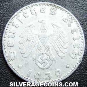 1939 J German Third Reich 50 Reichspfennig (aluminium) (Obverse)
