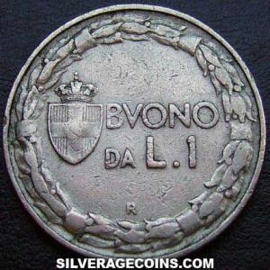 Lira Italiana de Victor Emmanuel III 1924 R closed 2 (Reverso)