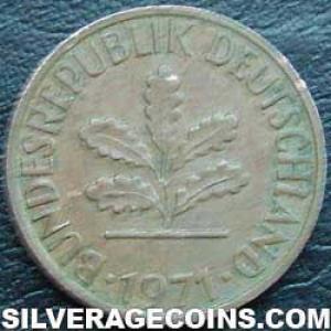 1971 J German Federal Republic Pfennig (Obverse)