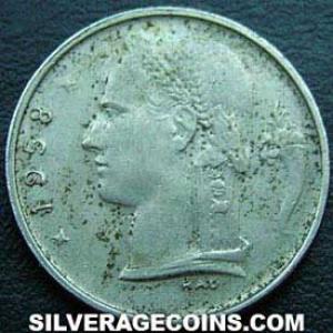 Franco Belga de Leopoldo III (Francés, moneda) 1958 (Reverso)