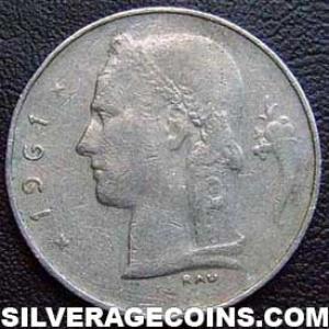 1961 Leopold III Belgian Franc (French, coin) (Reverse)
