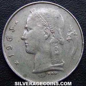 1963 Leopold III Belgian Franc (French, coin) (Reverse)