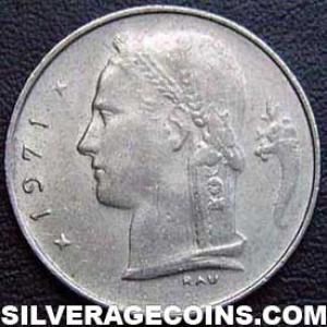 1971 Leopold III Belgian Franc (French, coin) (Reverse)