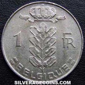 1977 Leopold III Belgian Franc (French, coin) (Obverse)