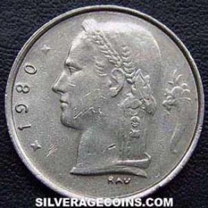 1980 Leopold III Belgian Franc (French, coin) (Reverse)