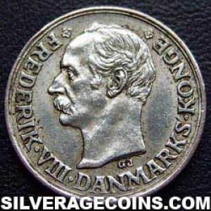 1910 (h) VBP GJ Frederik VIII Danish Billon 10 Øre (Obverse)