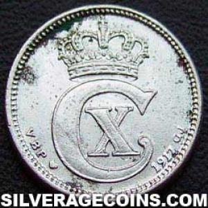 1917 (h) VBP GJ Christian X Danish Billon 10 Øre (Obverse)