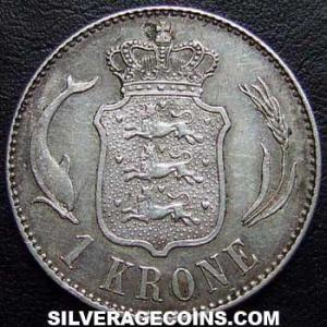 1915 (h) VBP AH Christian X Danish Silver Krone (Reverse)