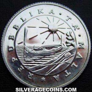 1979 FM Proof Maltese Silver Pound (departure of foreign forces) (Obverse)