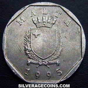 1995 Maltese 50 Cents (Obverse)
