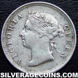 1895 Victoria Straits Settlements Silver 5 Cents (Obverse)