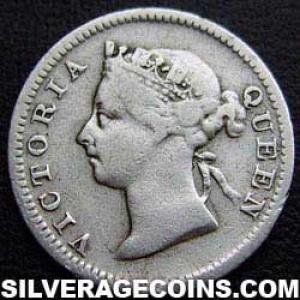 1901 Victoria Straits Settlements Silver 5 Cents (Obverse)