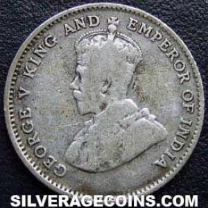 1926 George V Straits Settlements Silver 10 Cents (Obverse)