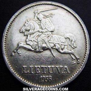 1936 Lithuanian Silver 10 Litu (Vytautas) (Obverse)