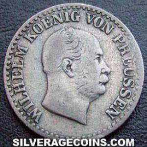 1866 B Wilhelm I Prussian Billon Silbergroschen (Obverse)