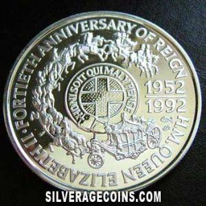 1992 Proof Elizabeth II Samoan Silver 10 Tala (40th Anniversary) (Reverse)