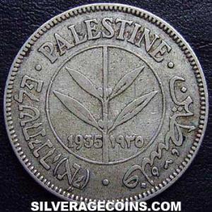 1935 Palestinian Silver 50 Mils (Obverse)