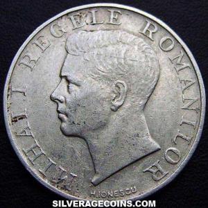 250 Lei de Plata Rumanos de Miguel I 1941 (Anverso)