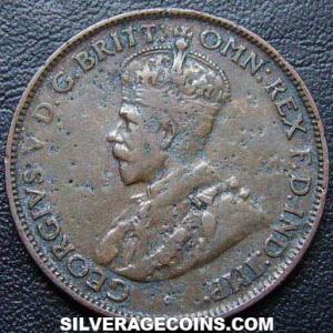 1927 (m) George V Australian Bronze Half Penny (Obverse)