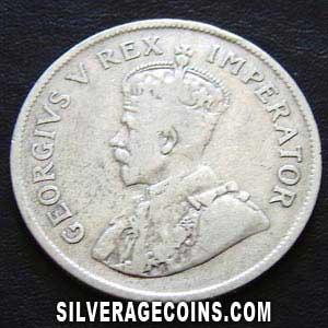 1925 George V South African Silver Two and a Half Shillings (Obverse)