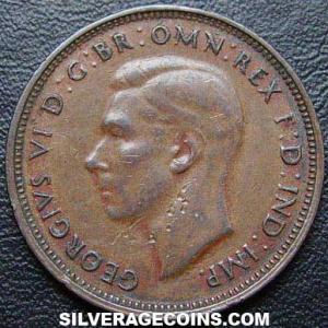 1941 (m) George VI Australian Bronze Half Penny (Obverse)