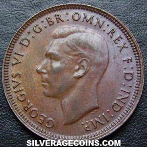 1948 (m) George VI Australian Bronze Half Penny (Obverse)