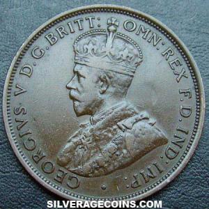 1911 (L) George V Australian Bronze Penny (Obverse)