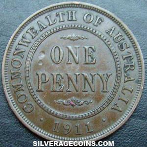 1911 (L) George V Australian Bronze Penny (Reverse)