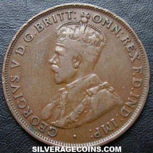 1921 (m&sy) George V Australian Bronze Penny (Obverse)