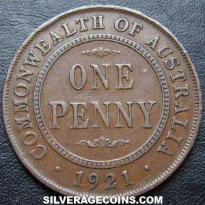 1921 (m&sy) George V Australian Bronze Penny (Reverse)