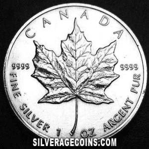 1994 Elizabeth II Canadian 5 Dollars 1 Ounce Silver Maple Leaf (Reverse)