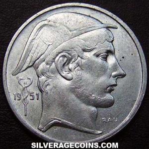 1951 Leopold III Belgian Silver 50 Francs (Dutch) (Reverse)