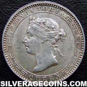 1892 Victoria Ceylon Silver 25 Cents (Obverse)