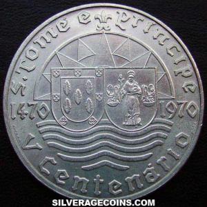 1970 Santomean Silver 50 Escudos (V Centenial) (Obverse)