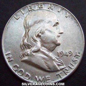 1949 United States "Franklin" Silver Half Dollar (Obverse)