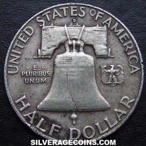 1959 D United States "Franklin" Silver Half Dollar (Reverse)